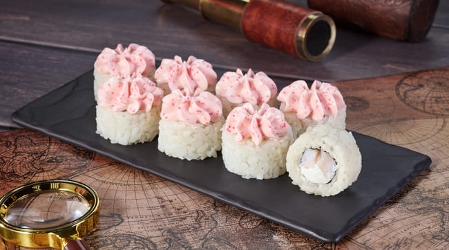 Блюдо Ролл Кракатау с креветкой меню Мир Суши Ролл Кракатау с креветкой Роллы в Кирове