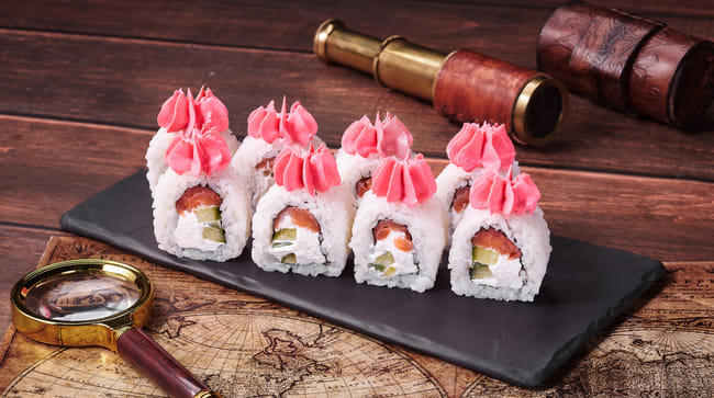 Блюдо Ролл Голландский с лососем меню Мир Суши Ролл Голландский с лососем Роллы в Нижнекамске