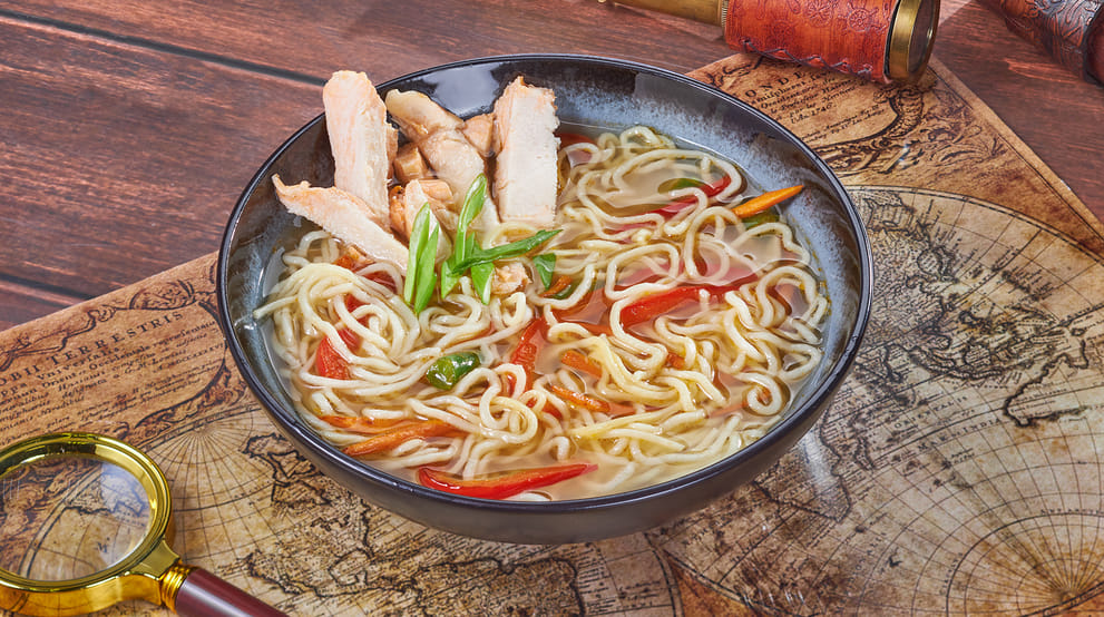 Блюдо Суп Китайский куриный с лапшой меню Мир Суши Суп Китайский куриный с лапшой - Супы и салаты - Мир Суши, Прокопьевск