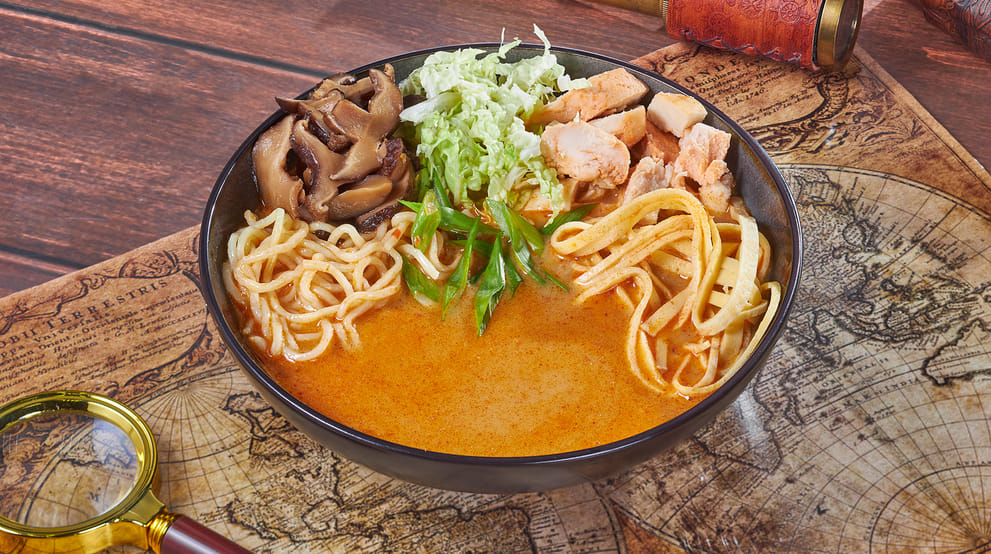 Блюдо Суп Том Ям рамен Бирменский меню Мир Суши Суп Том Ям рамен Бирменский - Супы и салаты - Мир Суши, Прокопьевск