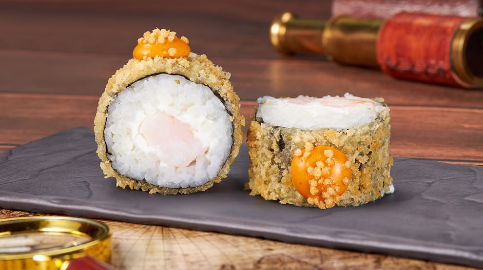 Блюдо Ролл Бирменский темпура с креветкой меню Мир Суши Ролл Бирменский темпура с креветкой - Роллы - Мир Суши, Новый Уренгой