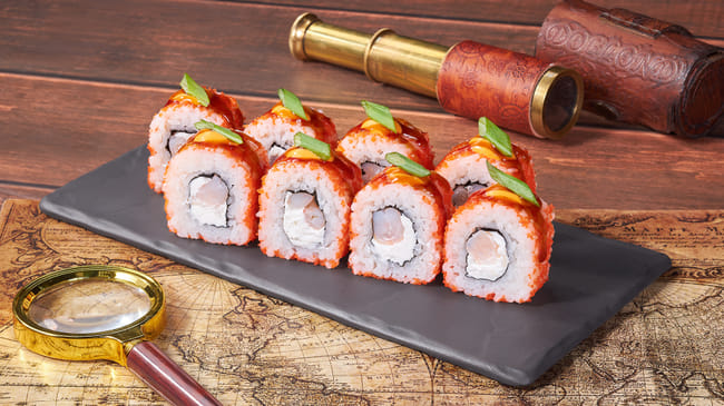 Блюдо Ролл Китайская креветка меню Мир Суши Ролл Китайская креветка Роллы в Мегионе