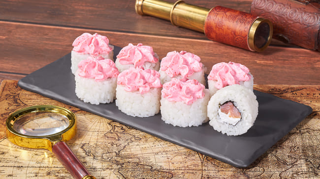 Блюдо Ролл Кракатау с копченой кетой меню Мир Суши Ролл Кракатау с копченой кетой Роллы в Мегионе